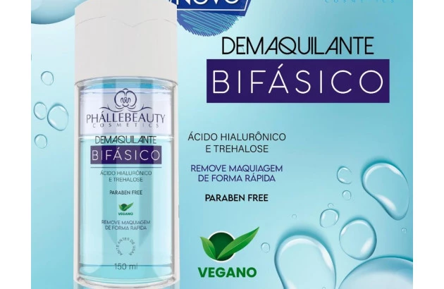 Demaquilante Bifásico com Ácido Hialurônico- Phallebeauty