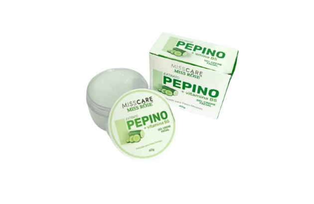Gel Creme Facial Extrato De Pepino + Vitamina B5 – Miss Rose